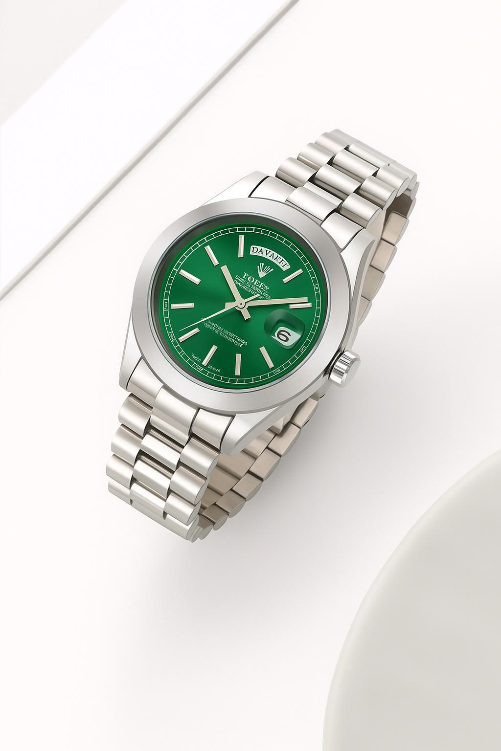 Rolex Day-Date 40 – Green Dial | Luxury Stainless Steel Watch