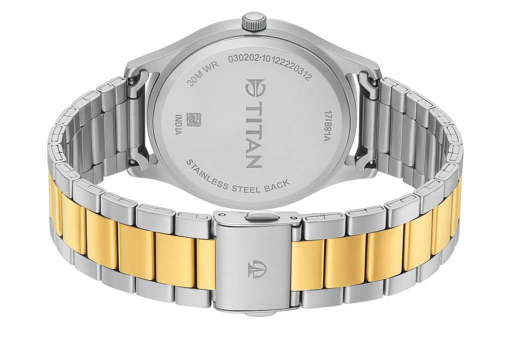 Titan Men's Two-Tone Stainless Steel Analog Watch – Refined Sophistication for the Modern Gentleman
